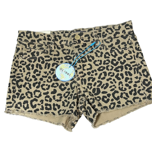 NWT DL1961 Lucy Short Wild Cat Girls‎ Size 16 cheetah print - Picture 1 of 11
